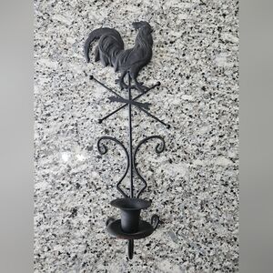 Black Rooster Wall Candle Holder, Home Interior